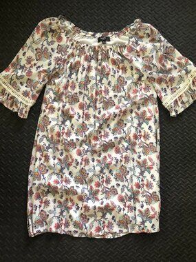 NAIF FLORAL PRINT PEASANT SHIFT DRESS size PL BELL SLEEVES